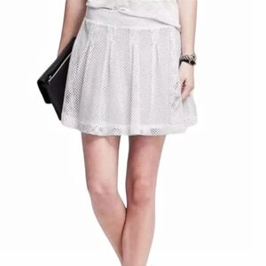 Banana Republic - Pleated Eyelet A-Line Mini Skirt